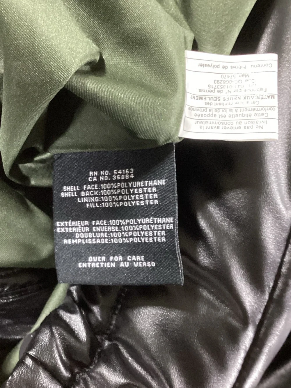 Cole Haan Black Quilted Faux Leather Hooded Puffer Jacket